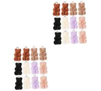 OSALADI 2 Ensembles Pendentif Ours Fille Pour Oreilles D'ours Mignon Enfants Charmes De Bracelet En Résine Collier Faire Des Breloques Bijoux Charmes D'ours Couleur Aléatoire 12 Pièces * 2
