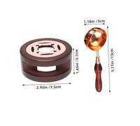 OSALADI 2 Ensembles Wax Seal Furnace With Wooden Handle Spoon Heat Resistant Wax Sealing Tool Kit For Wedding Invitations And Letters