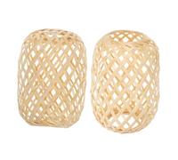 OSALADI 2 Pièces Abat Jour Tissé Miniature pour Suspension Écran de Lampe de Chevet Structure Durable et Lumineuse Style Panier pour Lustre et Lanterne Portable