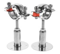 OSALADI 2 Pièces Casier à Vin Mural Vertical, Casier à Bouteilles de Vin, Acier Inoxydable Argenté, Support Réglable à Collier de Tuyau, Rangement Peu Encombrant pour Magasin et Bar