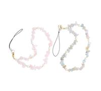 OSALADI 2 Pièces charme de téléphone en perles de pierre sangle de chaîne de téléphone chaine pour telephone portable perlé