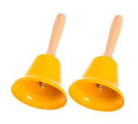 OSALADI 2 pièces Cloche à Main avec Manche Bois Lot de Cloche Dattention Sonore pour Service École et Maison de Signalisation Polyvalente pour Fête et Usage