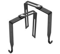 OSALADI 2 Pièces Crochet de Porte Réglable en Fer Noir, sans Perçage | Profil Plat Renforcé, Support Robuste et Gain de Place, pour Salle de Bain et Dortoir, Surfaces Protégées
