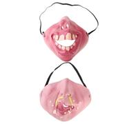 OSALADI 2 Pièces Masque de Fête D'halloween en Latex Demi-visage, Drôle | Design Demi-face, Bande Élastique Rapide, pour Spectacles Théâtraux, Cosplay, Photo Booth et Visage Humain