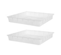 OSALADI 2 Pièces Moule Fabrication de Pavés, Moule à Béton pour Allée de Jardin en PP Blanc, Surface Lisse, Moulage Facile, pour Cours et Zones Résidentielles
