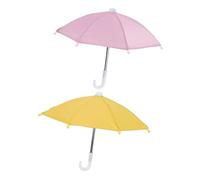 OSALADI 2 pièces Parapluie Téléphone pour Vélo Petit Format Ombrage Solaire Léger et Compact Support Pratique pour Navigation Plein Air Set de Rose et Jaune