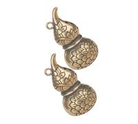 OSALADI 2 Pièces Pendentif Laiton Creux Forme de Petite Gourde Breloque Feng Shui pour Collier Bracelet et Porte Clés Ornement Chinois Traditionnel Lot