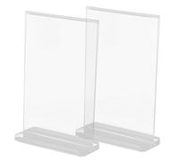 OSALADI 2 pièces Présentoirs Acryliques Double Face Supports de Table Transparente pour Menus et Publicités Lot de Résistants et Faciles à Utiliser pour Restaurants et Bureaux