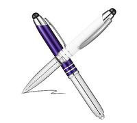 OSALADI 2 pièces Stylos à Bille Lumineux avec Stylet Capacitif et Lampe LED Blanc Bleu pour Noël et Anniversaires