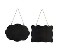 OSALADI 2 pièces Tableau Noir Double Face Bois Mini Ardoise avec Bords Ondulés et Floraux Tableau Memo Effaçable pour Décoration Maison Fête Mariage et Jardin