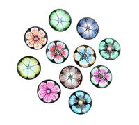 OSALADI 20 pièces Autocollants Ronds Verre Fleurs Patchs DIY pour Bijoux Décorations pour Fenêtres et Créations Artisanales Fond Noir Styles Variés