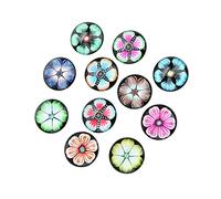 OSALADI 20 Pièces Autocollants Verre de Gemmes Diy Série Fleurs Végétales Patches Ronds Multicolores Style Mixte pour Bijoux et Artisanat