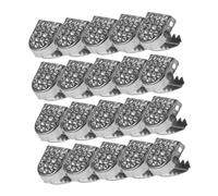 OSALADI 20 Pièces Boucles de Lacets pour Chaussures Garçon et Filles en Acier Inoxydable Ornés de Cristaux, Clips Sécurisés pour Lacets Plats, Accessoires Pratiques pour Chaussures