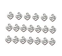 OSALADI 20pcs Pendentifs Merci De Cœur Pour Fabrication De Bijoux Diy Alliage Antique Pour Colliers Et Bracelets Accessoires Bricolage