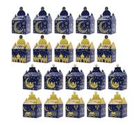 OSALADI 20pièces Coffret Cadeau Chocolat Eid Mubarak Boîte à Friandises Étoile et Lune Sachet de Friandises pour Ramadan Boîte à Dragées Papier Cadeaux Invités pour Fêtes Spéciales