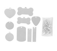 OSALADI 24 pièces Étiquettes Vierges Acier Inoxydable Pendentifs pour Gravure Plaques Identité Chien et Chat Accessoires Résistants et Poli Miroir pour Bijoux et Animaux