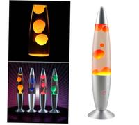 OSALADI 25w Lampe à Lave Métal Avec Base Alliage Aluminium Lumière Décorative Cire Orange Translucide Lampe Chevet Chambre Ambiance Nuit Éclairage Créatif Original Prise Eu