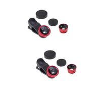 OSALADI 2pièces Objectif Caméra De Téléphone Mobile Objectif Super Angle Macro Et Fisheye Clip pour Smartphones Compatible avec x Rouge