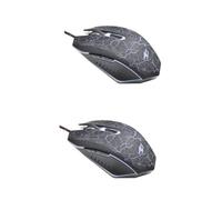 OSALADI 2pièces Souris USB Filaire Gamer avec Réglages De Dpi Jusqu à Boutons Et Couleurs Lumineuses Idéale pour Pc Et Ordinateurs Portables Noir