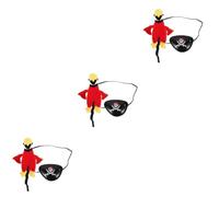OSALADI 3 Ensembles Accessoires de Déguisement Pirate pour Garçon et Filles Halloween Perroquet en Peluche et Cache-œil Noir Réutilisable pour Fêtes à Thème Pirate