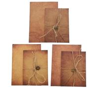 OSALADI 3 Ensembles Set de Papeterie Rétro Papier Kraft avec Enveloppes Chic pour Calligraphie et Manuscrite Papier Épais Bavure Style Vintage pour Quotidienne