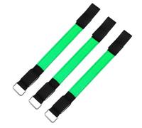 OSALADI 3 Pièces Brassard LED Lumineux Vert en Nylon, Flexible | Led, Enroulement Automatique, Léger, Sécurité Nocturne, Montagne et Plein Air, 2 Piles Bouton Incluses