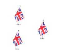 OSALADI 3 Pièces drapeau angleterre bannières petits mini-drapeaux festival des pays décoration Fanion drapeaux britanniques drapeau de table en plastique Tissu polyester