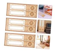 OSALADI 3 Pièces Miniature Wooden Double Door Model Traditional Chinese Huistyle Architecture for Dollhouse Decoration DIY Crafts and Pretend Play