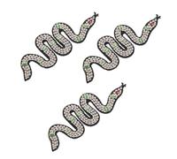 OSALADI 3 Pièces Patch Serpent Brodé Perles et Strass Appliques DIY pour Vêtements Sacs Chaussures et Chapeaux Décoration Artisanale et Polyvalente