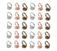 OSALADI 30 Pièces Anneaux pour Diy Anneaux de Doigt Simples à Inlay pour Femmes Décoration Ajustable de Ancien Intérieur