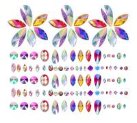 OSALADI 300 Pierres Plates en Acrylique Multicolores pour DIY Manucure Décoration Ongles Loisirs Créatifs Embellissements Visage et Accessoires Beauté