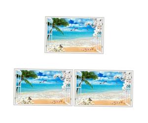OSALADI 3pièces Fond Photographique Plage Décor Seaside pour Toile Imprimée Anti-Rides Et pour Séances Photo