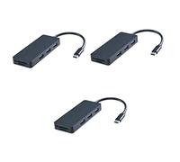 OSALADI 3pièces Hub USB Type-c Et Interface Compatible avec Design Portable Et Léger Adaptateur Pratique pour Ordinateurs Et Téléphones Noir