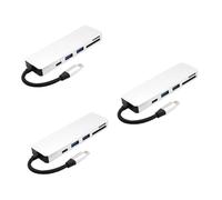 OSALADI 3pièces Hub USB Type-c vers USB Adaptateur Multiports Argenté Prise c Compacte pour Chargement Et Transfert De Données