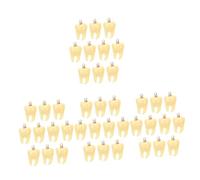 OSALADI 4 Ensembles Accessoires De Pendentif De Dents Individuel Émail Nouveauté Pendentifs Breloques Dents Faux Charme Collier De Dents Humaines Jaune Résine 10 Pièces * 4