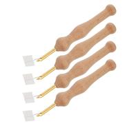 OSALADI 4 Ensembles Aiguille à piquer avec manche en bois aiguilles à poinçonner kit d'aiguilles à punch Outil de couture de bricolage accessoire de broderie papier