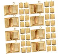 OSALADI 4 Ensembles Pendentif De Boîte De Livre Charmes Principaux Charme Catholique Mignon Bible Charmes Pour L'artisanat Pendentif Fabrication De Bijoux Cuivre Doré 10 Pièces * 4