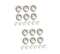 OSALADI 4 paquets Kit DIY Pendentifs Rétro Cœur et Rond Accessoires Plaqué Plateau Cabochon Verre pour Création Bijoux Personnalisés