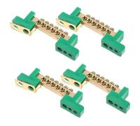 OSALADI 4 Pièces Borne de Terre Cuivre Bloc Positions pour Distribution Électrique Barre de Mise Terre Haute Conductivité Bornier Compact pour Gestion Résistance Chaleur et Sécurité