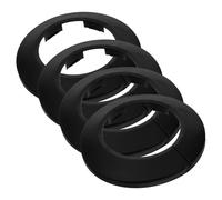 OSALADI 4 pièces Cache Collier PVC pour Bride de Plomberie Cache Tuyau Mural pour de Chauffage et Cloison Coupe Feu Couvre Rosace Décoratif Noir