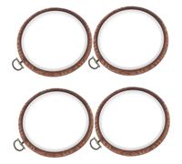 OSALADI 4 Pièces Cadre De Broderie Rétro Cross Stitch Mini Hoops Présentoir De Cerceau à Broder Cadre De Point Rond Anneau De Cerceau De Broderie Cercle à Broder Artisanal Plastique Brun