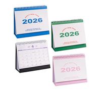 OSALADI 4 Pièces Calendrier de Bureau Compact avec Reliure Spirale Planificateur Anglais pour Organisation de Tâches et des Habitudes Professionnelles