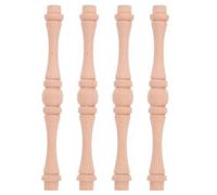 OSALADI 4 Pièces Fuseaux en Bois Non Peints, Pièces de Balustre en Bois, Beige, Forme Gourde, Surface Lisse sans Écharde, à Finition Diy, pour Loisirs Créatifs et Décoration Intérieure