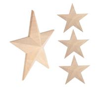 OSALADI 4 Pièces Lot de Appliques Sculpté Étoiles Non Peintes Décorations Massif pour Meubles Portes Armoires DIY
