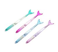 OSALADI 4 Pièces Lot de Stylos Gel Fantaisie Mermaid Couleur Aléatoire Stylos Signatures Créatifs pour Étudiants et Garçon Fille Design Queue de Sirène et Coloré Couleur