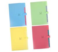 OSALADI 4 pièces Organisateur de Dossiers Rigide Lot de Porte Documents Accordéon Multicolores Rouge Jaune Vert avec Fermeture à Rabat et Boucle Rangement Pratique pour Bureau École et