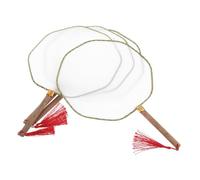 OSALADI 4 Pièces Paddle Fan For Painting Double Sided Round Handheld Fans With Long Handle DIY Art Crafts For And Adults Compatible With Watercolor And Acrylic Paints