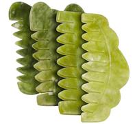 OSALADI 4 Pièces Peigne de Massage en Jade pour Visage et Bras Surface Lisse, Outil de Grattage pour Libérer la Tension Musculaire, Masseur Portable pour Cuir Chevelu