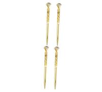 OSALADI 4 pièces Stylos à Bille Métalliques Dorés avec Diamant Lisse et Résistante Lot pour Bureau et École Design Élégant avec Gros Scintillant