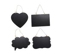 OSALADI 4 Pièces Tableau Bois Suspendu Tableau à Craie Double Face pour Messages Créatifs Décoration Diy pour Maison et Événements Style Coeur et